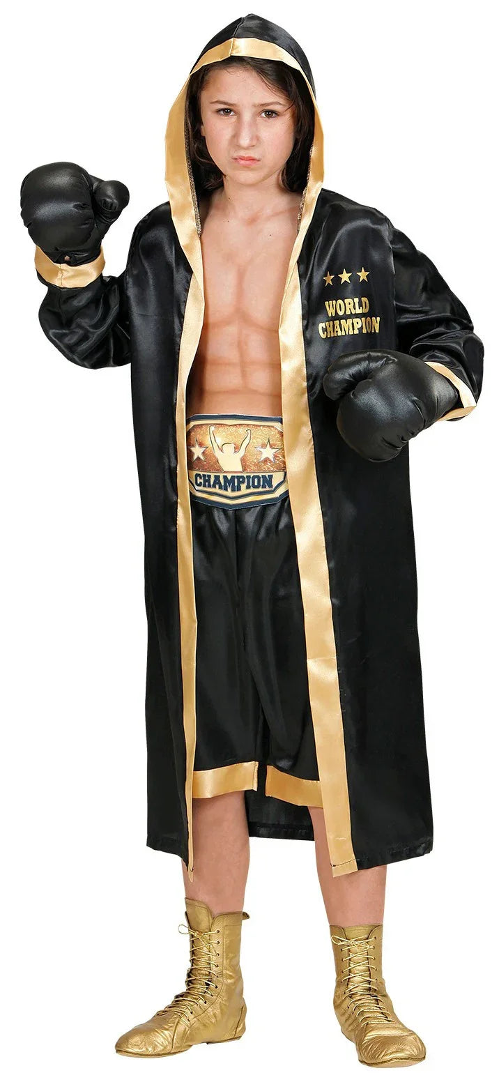 Disfraz de Boxeador Negro para Niño Deportistas y Animadoras Infantiles Widmann